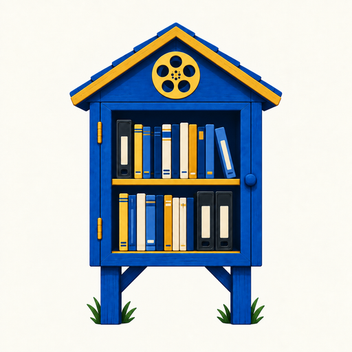 Free Film Exchange blue and gold film box